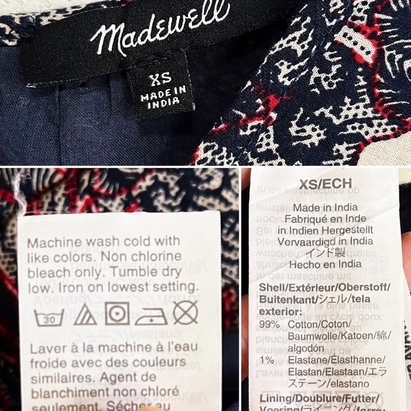 BOGO! Madewell Bali Blooms Baltic Block Print Cotton Dress XS - Picture 10 of 10